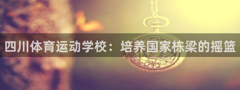 凯发官方正版app新能源：四川体育运动学校：培养国家栋梁的摇